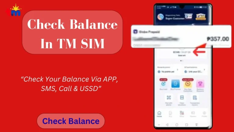 Check Your Balance Via APP, SMS, Call & USSD’ text on left. Mobile phone shows ₱357.00 balance and 62 MB / 54.07 GB data left.