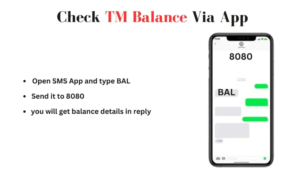 Check TM Load & Data Balance - TM Balance Inquiry 2 Check Balance via GlobeOne app. Check TM Balance Via App. Open SMS App and type BAL. Send it to 8080 for balance reply