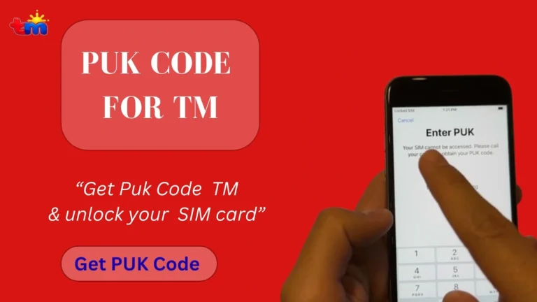 TM SIM PUK code image with a Get PUK Code button and a phone screen showing Enter PUK to unlock a SIM card.