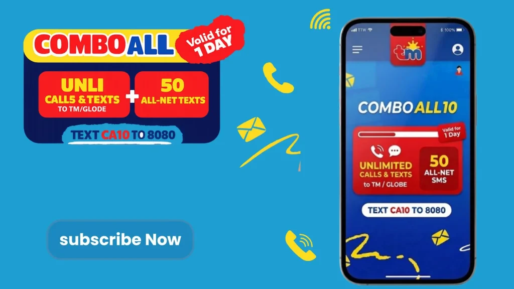 Combo 10 TM (CA10) | Unlimited Calls & Text for ₱10 1 TM Combo All 10 (CA10) Promo